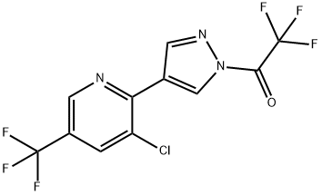 1-(4-[3-CHLORO-5-(TRIFLUOROMETHYL)-2-PYRIDINYL]-1H-PYRAZOL-1-YL)-2,2,2-TRIFLUORO-1-ETHANONE Struktur