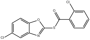 S-(5-CHLORO-1,3-BENZOXAZOL-2-YL) 2-CHLOROBENZENECARBOTHIOATE Struktur