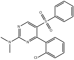 4-(2-CHLOROPHENYL)-N,N-DIMETHYL-5-(PHENYLSULFONYL)-2-PYRIMIDINAMINE Struktur