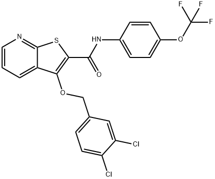 3-[(3,4-DICHLOROBENZYL)OXY]-N-[4-(TRIFLUOROMETHOXY)PHENYL]THIENO[2,3-B]PYRIDINE-2-CARBOXAMIDE Struktur