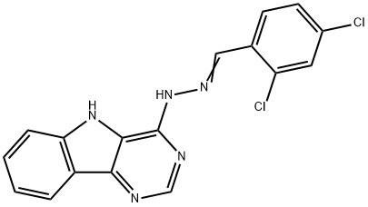 2,4-DICHLOROBENZENECARBALDEHYDE N-(5H-PYRIMIDO[5,4-B]INDOL-4-YL)HYDRAZONE Struktur