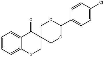 3,3-BIS(HYDROXYMETHYL)-2,3-DIHYDRO-4H-THIOCHROMEN-4-ONE 4-CHLOROBENZALDEHYDE ACETAL Struktur