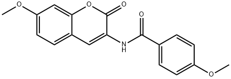 4-METHOXY-N-(7-METHOXY-2-OXO-2H-CHROMEN-3-YL)BENZENECARBOXAMIDE Struktur