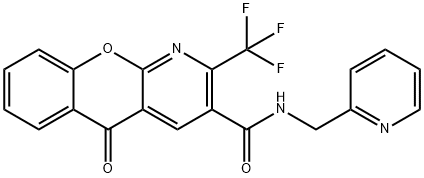 5-OXO-N-(2-PYRIDINYLMETHYL)-2-(TRIFLUOROMETHYL)-5H-CHROMENO[2,3-B]PYRIDINE-3-CARBOXAMIDE Struktur