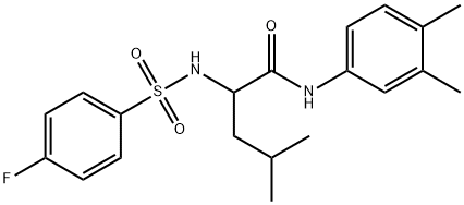 N-(3,4-DIMETHYLPHENYL)-2-([(4-FLUOROPHENYL)SULFONYL]AMINO)-4-METHYLPENTANAMIDE Struktur