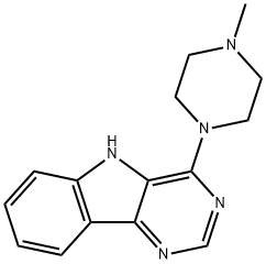 4-(4-METHYLPIPERAZINO)-5H-PYRIMIDO[5,4-B]INDOLE Struktur