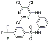 N1-(3-[(2,5,6-TRICHLOROPYRIMIDIN-4-YL)AMINO]PHENYL)-4-(TRIFLUOROMETHYL)BENZENE-1-SULFONAMIDE Struktur