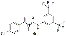 4-(4-CHLOROPHENYL)-2-[3,5-DI(TRIFLUOROMETHYL)ANILINO]-3-METHYL-1,3-THIAZOL-3-IUM BROMIDE Struktur