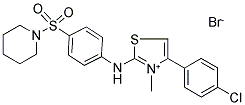 4-(4-CHLOROPHENYL)-3-METHYL-2-[4-(PIPERIDINOSULFONYL)ANILINO]-1,3-THIAZOL-3-IUM BROMIDE Struktur