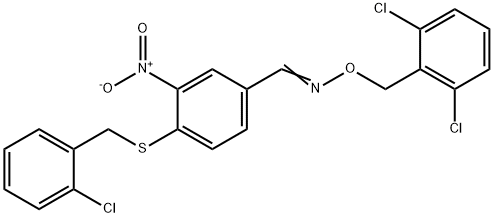 4-[(2-CHLOROBENZYL)SULFANYL]-3-NITROBENZENECARBALDEHYDE O-(2,6-DICHLOROBENZYL)OXIME Struktur