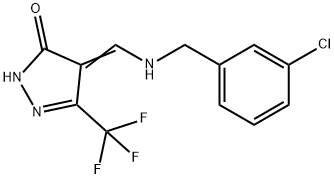 4-([(3-CHLOROBENZYL)AMINO]METHYLENE)-5-(TRIFLUOROMETHYL)-2,4-DIHYDRO-3H-PYRAZOL-3-ONE Struktur