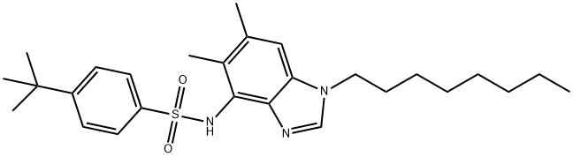 4-(TERT-BUTYL)-N-(5,6-DIMETHYL-1-OCTYL-1H-1,3-BENZIMIDAZOL-4-YL)BENZENESULFONAMIDE Struktur