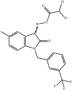 3-([(2,2-DICHLOROACETYL)OXY]IMINO)-5-METHYL-1-[3-(TRIFLUOROMETHYL)BENZYL]-1,3-DIHYDRO-2H-INDOL-2-ONE Struktur