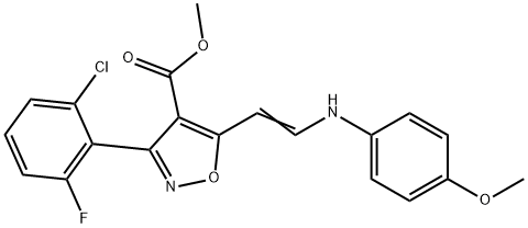 METHYL 3-(2-CHLORO-6-FLUOROPHENYL)-5-[2-(4-METHOXYANILINO)VINYL]-4-ISOXAZOLECARBOXYLATE Struktur