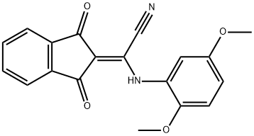 2-((2,5-DIMETHOXYPHENYL)AMINO)-2-(1,3-DIOXOINDAN-2-YLIDENE)ETHANENITRILE Struktur