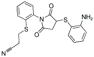 3-[(2-[3-[(2-AMINOPHENYL)THIO]-2,5-DIOXOTETRAHYDRO-1H-PYRROL-1-YL]PHENYL)TH IO]PROPANENITRILE Struktur