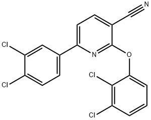 2-(2,3-DICHLOROPHENOXY)-6-(3,4-DICHLOROPHENYL)NICOTINONITRILE Struktur