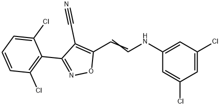 5-[2-(3,5-DICHLOROANILINO)VINYL]-3-(2,6-DICHLOROPHENYL)-4-ISOXAZOLECARBONITRILE Struktur