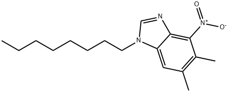 5,6-DIMETHYL-4-NITRO-1-OCTYL-1H-1,3-BENZIMIDAZOLE Struktur