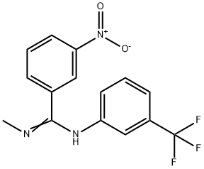 N'-METHYL-3-NITRO-N-[3-(TRIFLUOROMETHYL)PHENYL]BENZENECARBOXIMIDAMIDE Struktur