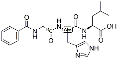 HIPPURYL-L-HISTIDYL-L-LEUCINE, [GLYCINE-1-14C]- Struktur