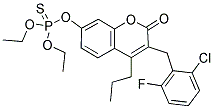 3-(2-CHLORO-6-FLUOROBENZYL)-7-[(DIETHOXYPHOSPHOROTHIOYL)OXY]-4-PROPYL-2H-CHROMEN-2-ONE Struktur