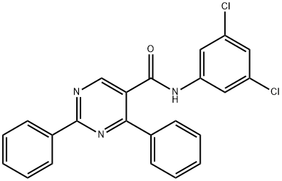 N-(3,5-DICHLOROPHENYL)-2,4-DIPHENYL-5-PYRIMIDINECARBOXAMIDE Struktur