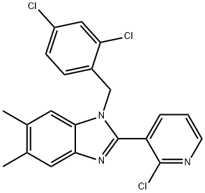 2-(2-CHLORO-3-PYRIDINYL)-1-(2,4-DICHLOROBENZYL)-5,6-DIMETHYL-1H-1,3-BENZIMIDAZOLE Struktur