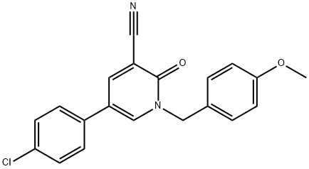 5-(4-CHLOROPHENYL)-1-(4-METHOXYBENZYL)-2-OXO-1,2-DIHYDRO-3-PYRIDINECARBONITRILE Struktur