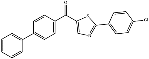 [1,1'-BIPHENYL]-4-YL[2-(4-CHLOROPHENYL)-1,3-THIAZOL-5-YL]METHANONE Struktur