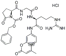 BENZYLOXYCARBONYL-L-PYROGLUTAMYLGLYCYL-L-ARGININE 4-METHYLCOUMARYL-7-AMIDE HYDROCHLORIDE Struktur