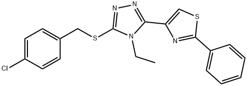 3-[(4-CHLOROBENZYL)SULFANYL]-4-ETHYL-5-(2-PHENYL-1,3-THIAZOL-4-YL)-4H-1,2,4-TRIAZOLE Struktur