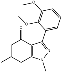 3-(2,3-DIMETHOXYPHENYL)-1,6-DIMETHYL-5,6,7-TRIHYDRO1H-INDAZOL-4-ONE Struktur