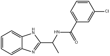 N-[1-(1H-1,3-BENZIMIDAZOL-2-YL)ETHYL]-3-CHLOROBENZENECARBOXAMIDE Struktur