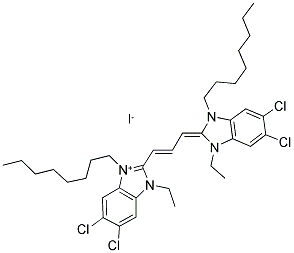 5,6-DICHLORO-1-ETHYL-3-OCTADECYL-2-[3-(5,6-DICHLORO-1-ETHYL-3-OCTADECYL-1,3-DIHYDRO-2H-BENZIMIDAZOLIUM IODIDE Struktur