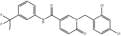 1-(2,4-DICHLOROBENZYL)-6-OXO-N-[3-(TRIFLUOROMETHYL)PHENYL]-1,6-DIHYDRO-3-PYRIDINECARBOXAMIDE Struktur