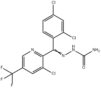 2-[[3-CHLORO-5-(TRIFLUOROMETHYL)-2-PYRIDINYL](2,4-DICHLOROPHENYL)METHYLENE]-1-HYDRAZINECARBOXAMIDE Struktur