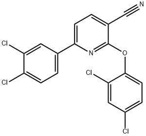 2-(2,4-DICHLOROPHENOXY)-6-(3,4-DICHLOROPHENYL)NICOTINONITRILE Struktur