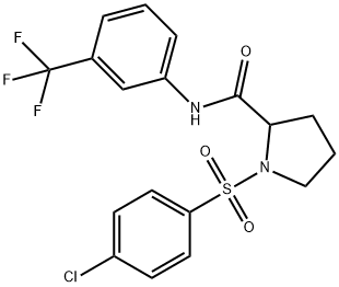 1-[(4-CHLOROPHENYL)SULFONYL]-N-[3-(TRIFLUOROMETHYL)PHENYL]-2-PYRROLIDINECARBOXAMIDE Struktur