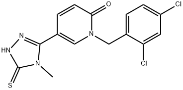 1-(2,4-DICHLOROBENZYL)-5-(4-METHYL-5-SULFANYL-4H-1,2,4-TRIAZOL-3-YL)-2(1H)-PYRIDINONE Struktur