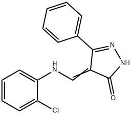 4-[(2-CHLOROANILINO)METHYLENE]-5-PHENYL-2,4-DIHYDRO-3H-PYRAZOL-3-ONE Struktur