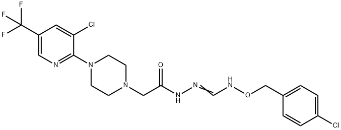 N'-(([(4-CHLOROBENZYL)OXY]IMINO)METHYL)-2-(4-[3-CHLORO-5-(TRIFLUOROMETHYL)-2-PYRIDINYL]PIPERAZINO)ACETOHYDRAZIDE Struktur