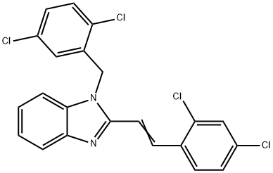 1-(2,5-DICHLOROBENZYL)-2-(2,4-DICHLOROSTYRYL)-1H-1,3-BENZIMIDAZOLE Struktur