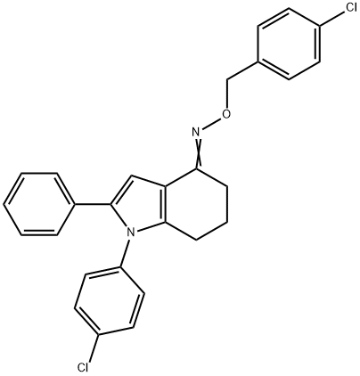 1-(4-CHLOROPHENYL)-2-PHENYL-1,5,6,7-TETRAHYDRO-4H-INDOL-4-ONE O-(4-CHLOROBENZYL)OXIME Struktur