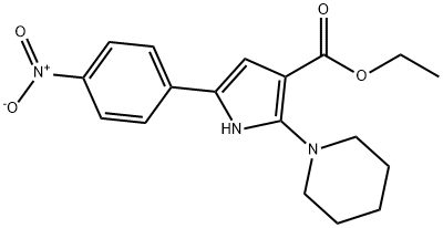 ETHYL 5-(4-NITROPHENYL)-2-PIPERIDINO-1H-PYRROLE-3-CARBOXYLATE Struktur