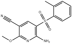 6-AMINO-2-METHOXY-5-[(2-METHYLPHENYL)SULFONYL]NICOTINONITRILE Struktur