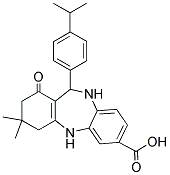 2,9-DIAZA-14,14-DIMETHYL-10-(4-(METHYLETHYL)PHENYL)-12-OXOTRICYCLO[9.4.0.0(3,8)]PENTADECA-1(11),3(4),5,7-TETRAENE-5-CARBOXYLIC ACID Struktur