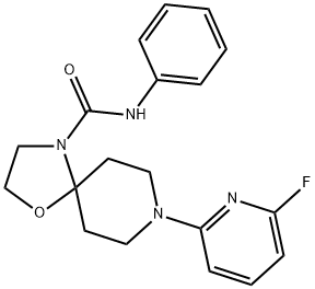 8-(6-FLUORO-2-PYRIDINYL)-N-PHENYL-1-OXA-4,8-DIAZASPIRO[4.5]DECANE-4-CARBOXAMIDE Struktur