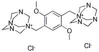 1-[2,5-DIMETHOXY-4-(3,5,7-TRIAZA-1-AZONIATRICYCLO[3.3.1.1(3,7)]DEC-1-YLMETHYL)BENZYL]-3,5,7-TRIAZA-1-AZONIATRICYCLO[3.3.1.1(3,7)]DECANE DICHLORIDE Struktur