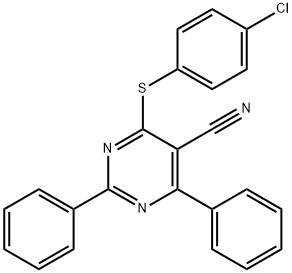 4-[(4-CHLOROPHENYL)SULFANYL]-2,6-DIPHENYL-5-PYRIMIDINECARBONITRILE Struktur